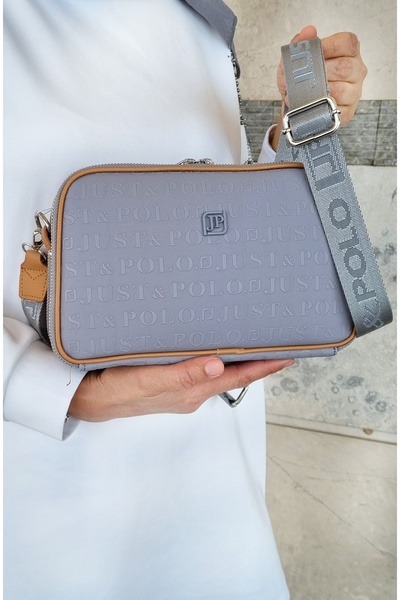 Just Polo Women's Gray Adjustable Long Strap Shoulder and Crossbody Bag