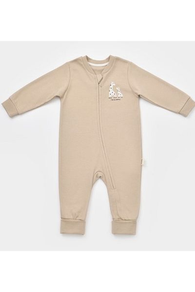 DIDuStore GOTS Certified 100% Organic Cotton, Unisex Baby Zippered Comfortable Jumpsuit