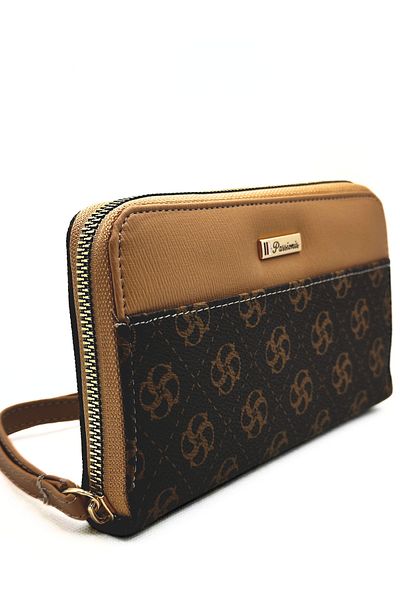 sinbEsg Zippered 4 Compartment Stylish Design Women's Wallet with Coin Compartment and Card Holder