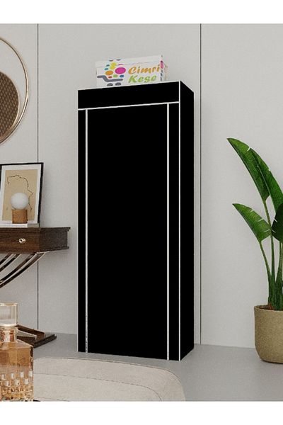 Tomris Hatun Wide Hanging, 3 Shelves, Plastic Profile Cloth Cabinet, Wardrobe