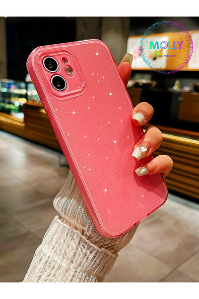 Molly iPhone 11 İçin Pamuk Şeker Berry Simli Parlak Silikon Kılıf