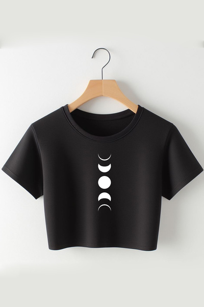 Vordevia Minimal Moon Štampano Skraćeni kroj majica
