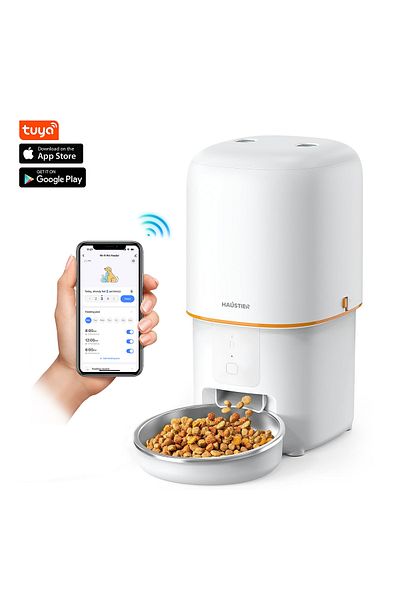 Haustier Pf02 Smart Cat Automatic Food Bowl, Tuya App-Wifi Remote Control, 4Lt Bowl, Metal Bowl