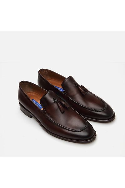 Hotiç Ανδρικό Loafer από γνήσιο δέρμα καφέ