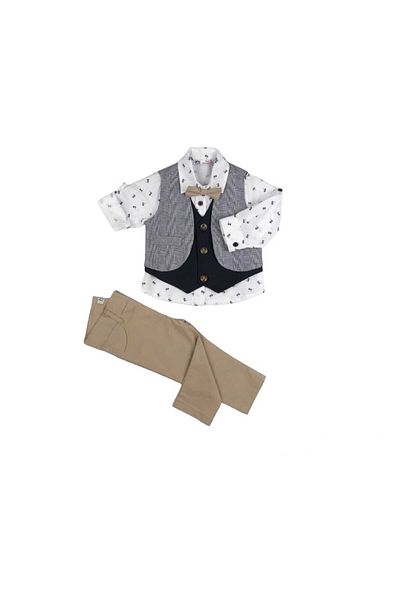 KTS Boy's Vest, Shirt and Trousers Three Pieces Set