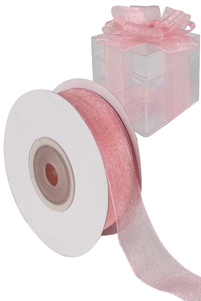 YENİ HEDİYELİK DÜNYAM 2 cm Powder Pink Organza Ribbon - 25 Meters