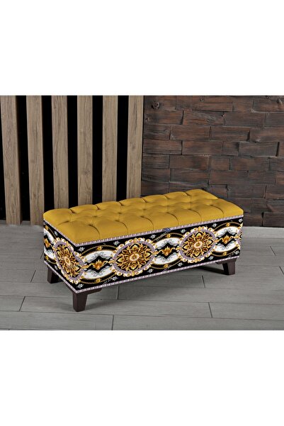 Armi Puf Lux Gold Desenli Sandıklı Puf +2 Kırlent