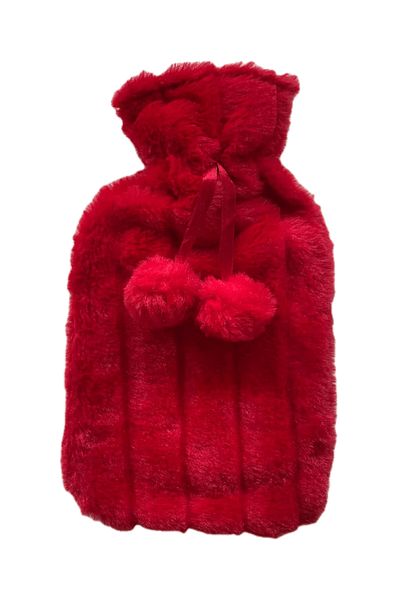Bosphorus HOT WATER BAG POMPONED RED 26x17x2cm 750ml