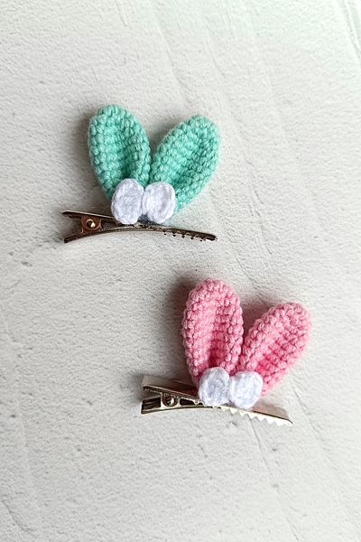 D&D CONCEPT Pink Rabbit Ear Hairpin - Turquoise Clip Girl's Hairpin