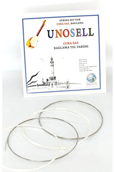 Unosell 1 Takım Cura Saz Teli, String Set For Turkish String Small Size Cura Saz