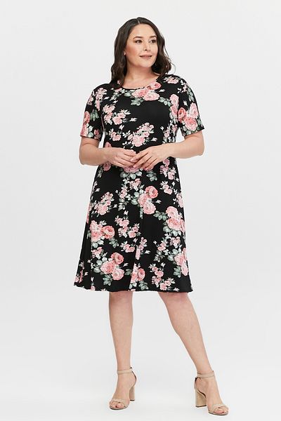 Alesia Viscose Floral Patterned Short Sleeve Dress