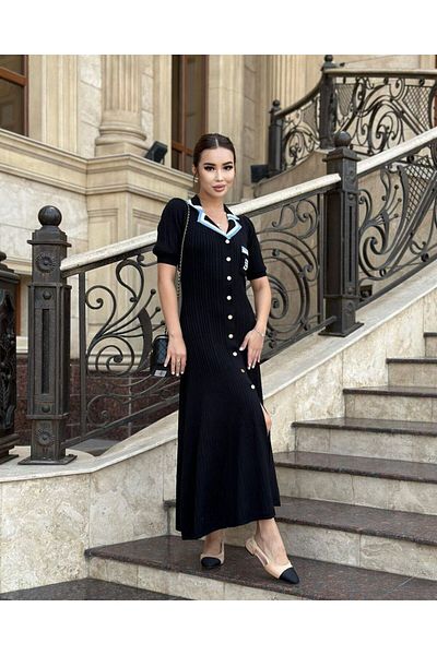 İnce Stil KNITTED EMBROIDERED MAXI WOMEN'S DRESS