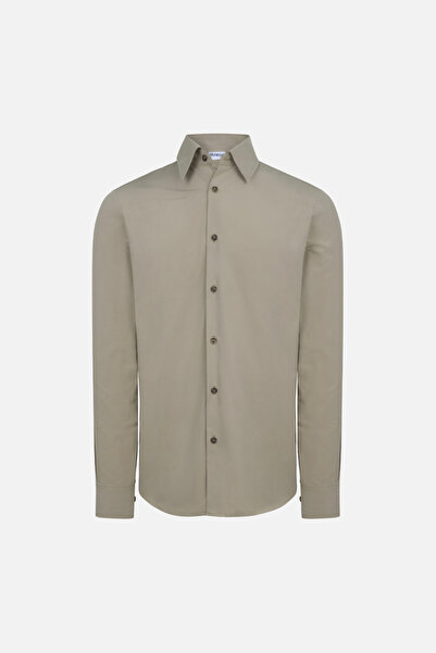 Vaneda RELAXED FIT COTON ERKEK GOMLEK YESIL