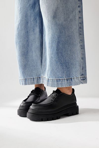 Limoya Mocasin Henrica negru cu talpă groasă, pantofi de damă