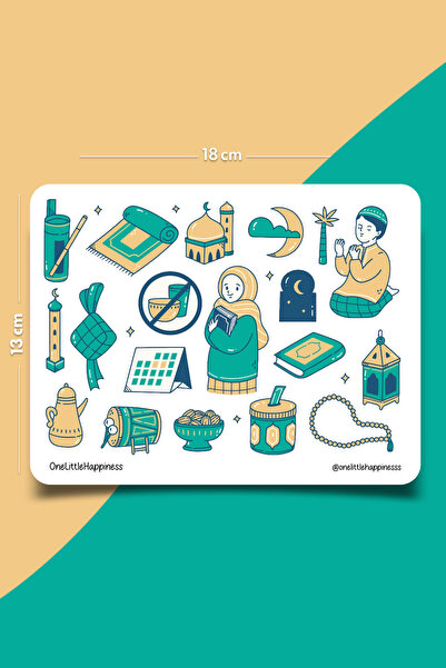 One Little Happiness Σετ αυτοκόλλητων με θέμα το Hijab Girl Ramadan |   Αυτοκ...