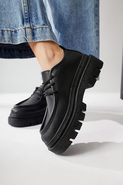 Limoya Mocasin Henrica negru cu talpă groasă, pantofi de damă
