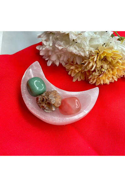 Elifsu Jewelry Moon Shaped Selenite Stone Bowl