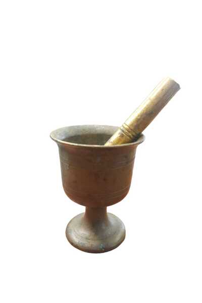 Dedemin Antikaları Vintage Pirinç Küçük Boy Havan