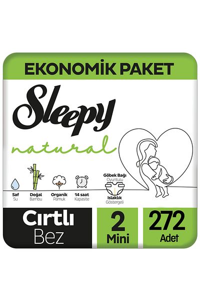Sleepy Natural Baby Diapers Economical Package 2 Size 68X4 272 Pieces