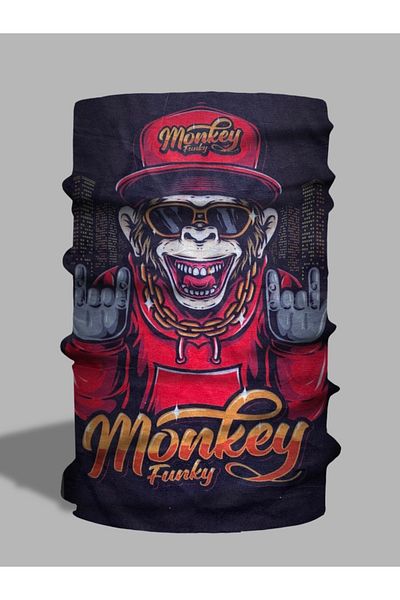 LU&MA Stylish Neck Collar with Monkey Pattern - Baf