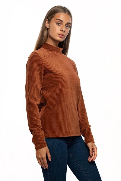 Miss Murem Di?k Collar Velvet Sweat-brown