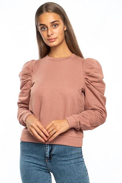 Miss Murem Rose Colored Watermelon Sleeve 2 Thread Sweatshirt