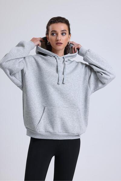 Miss Murem Cap.Oversize 3 Rope Sweatshirt-GREY MELANGE