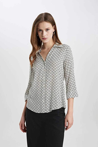 DeFacto Γυναικείο πουκάμισο K6402az/wt34 Λευκό