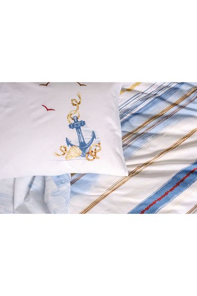 Cotton Box Set cuvertură dublu Maritime Moreno Blue