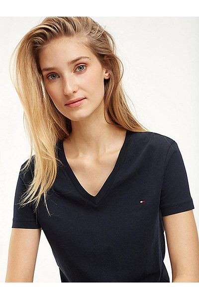 Tommy Hilfiger Heritage Tričko s výstřihem do V