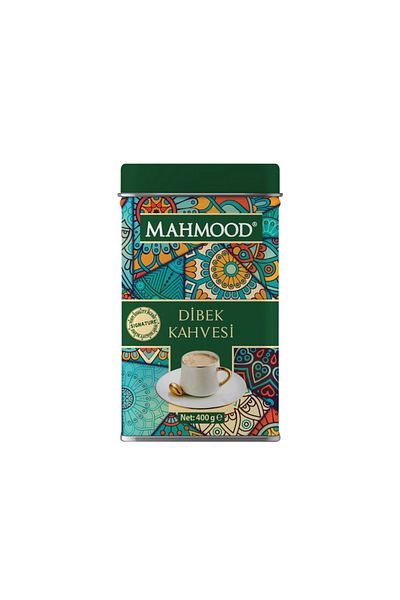 Mahmood Dibek Coffee Tin Box with Scale Spoon 400 Gr - Medium Roasted Turkish Coffee 100 Gr