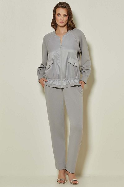 Guitar Gray Knitted Tracksuit Top with Raglan Sleeves