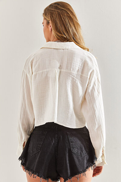 Bianco Lucci Γυναικείο Πουκάμισο Μονό Τσέπης Crop60171027