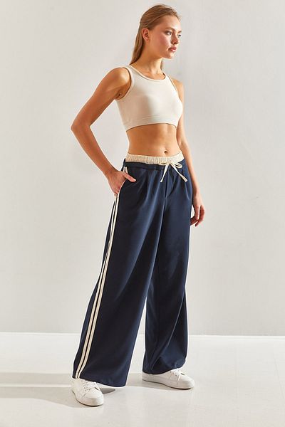 Bianco Lucci Women's Striped Lycra Trousers60171005