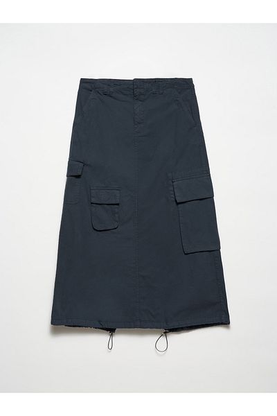 Dilvin 80891 Anthracite Cargo Midi Skirt