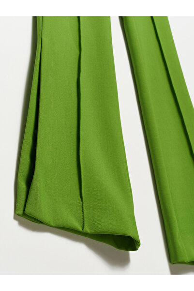 Dilvin 7002 Slit Spanish Leg Trousers-green