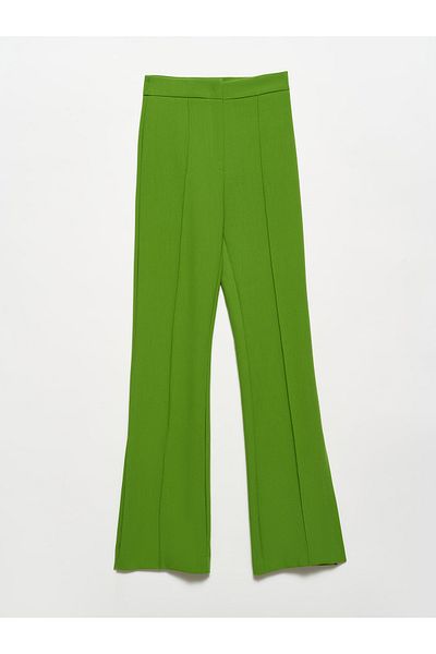 Dilvin 7002 Slit Spanish Leg Trousers-green