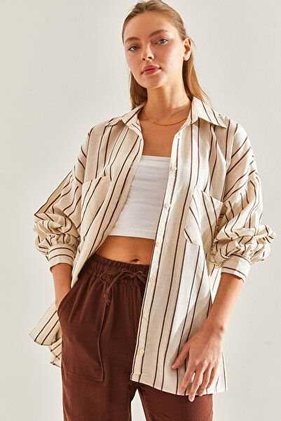 Bianco Lucci Női csíkos dupla zsebű vászoning60171032