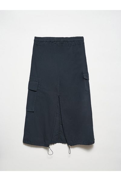 Dilvin 80891 Anthracite Cargo Midi Skirt