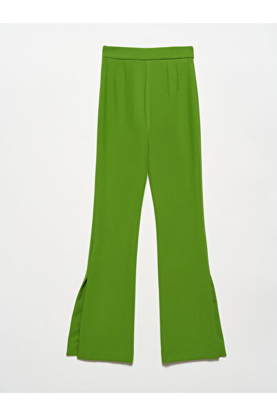 Dilvin 7002 Slit Spanish Leg Trousers-green
