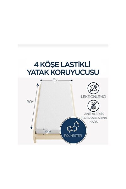SYLAS Micro Su Sıvı Geçirmez Lastikli Alez Tek & Çift Kişilik Yatak Koruyucu Beyaz Renkli Yatak Alezi