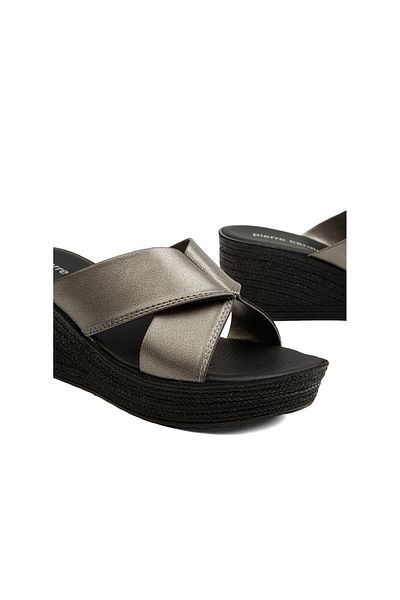 Pierre Cardin 3513 Platinum Wedge Sole Women's Slippers