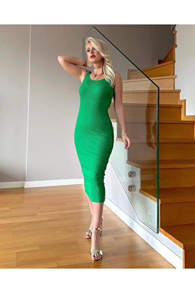 SEVENLINE RUBED CREW NECK SLEEVELESS LONG DRESS