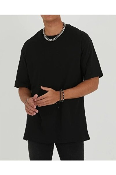 Swana Ανδρικό 100% βαμβακερό Unisex Μαύρο μπλουζάκι με λαιμόκοψη - Μαύρο