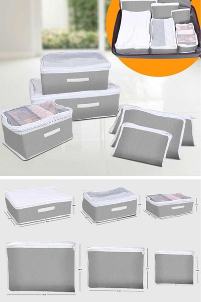 ESTİ 6-Piece Suitcase Organizer Set - Anthracite