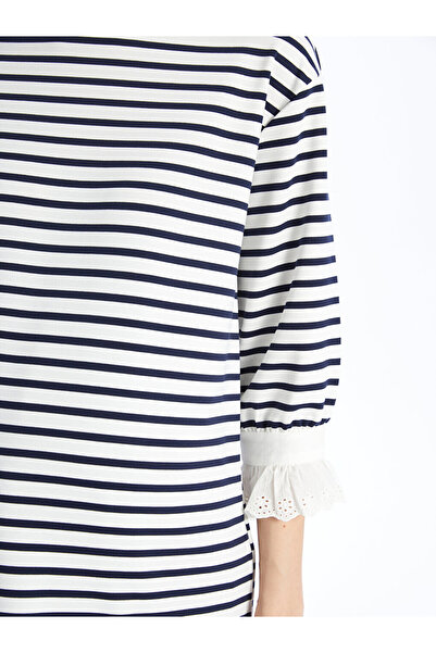 LC Waikiki Legénységi nyakú csíkos kismama tunika