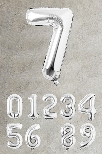 PEKSHOP Large Size Silver Number Balloon - 100cm 40inch Foil Number