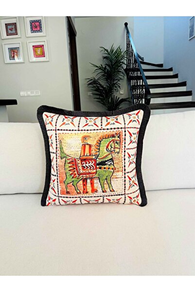 ge living Dekoratif Antik Çağ At Desenli Kırlent Kılıfı - Heritage Serisi 50 ...