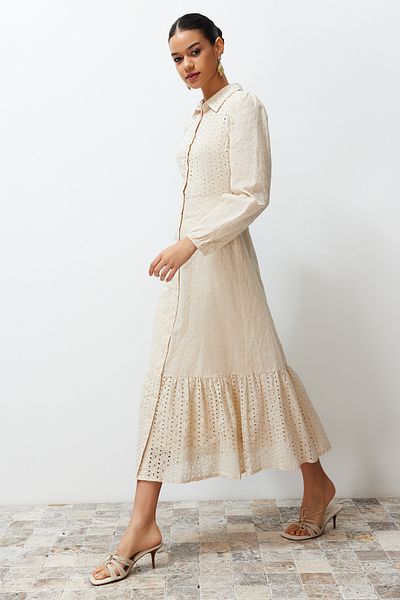 Trendyol Modest Stone Lined Borde Detailed Woven Dress TCTSS24EB00067
