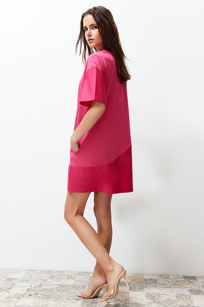 Trendyol Collection Μίνι πλεκτό φόρεμα με φούξια υφή με λεπτομέρεια A Line TWOSS24EL00408